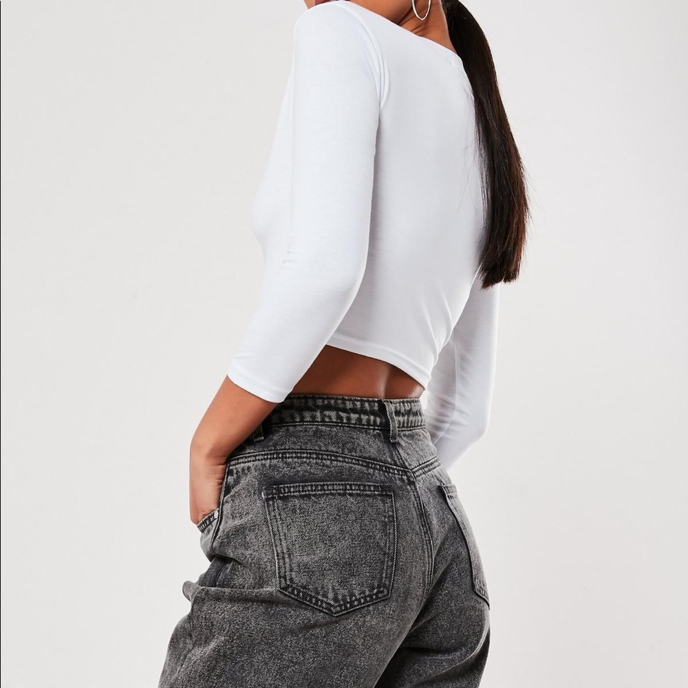 White Crop Top Button Down